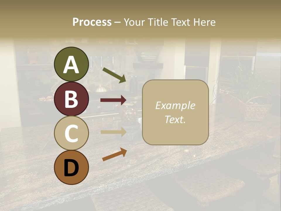 Luxury Kitchen With A Modern Granite Island. PowerPoint Template
