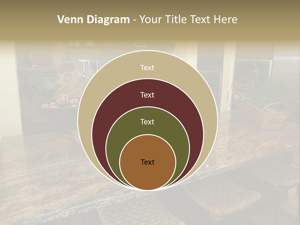 Luxury Kitchen With A Modern Granite Island. PowerPoint Template