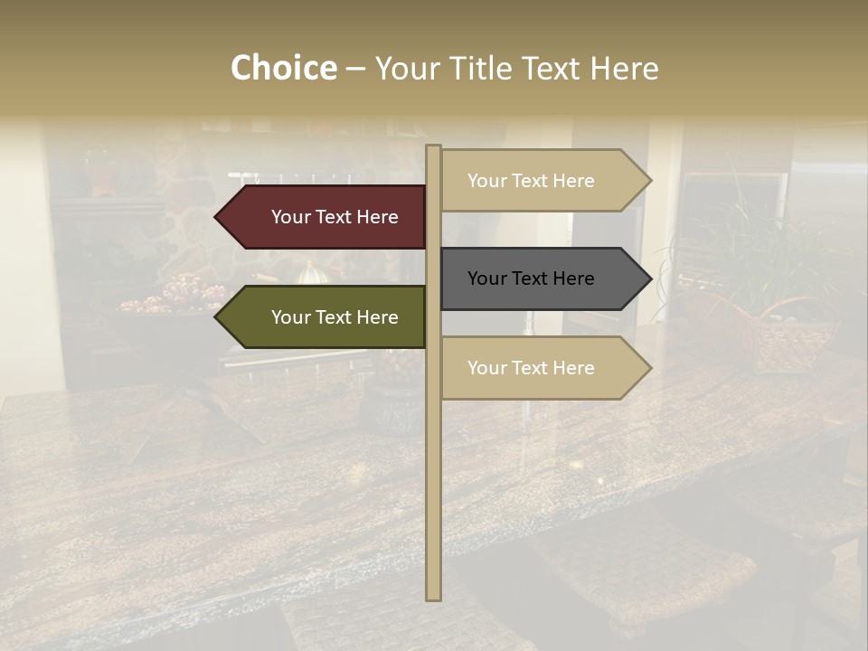 Luxury Kitchen With A Modern Granite Island. PowerPoint Template