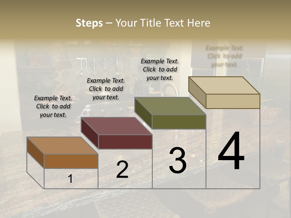 Luxury Kitchen With A Modern Granite Island. PowerPoint Template