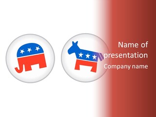 Democratic And Republican Buttons - Vector Illustrations Stock Vector Illustration: PowerPoint Template