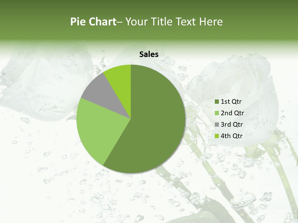 Flower In Water. Creanive Bubbles. White Background PowerPoint Template