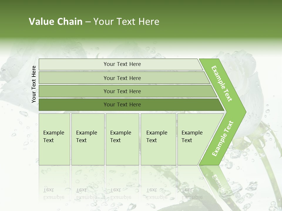 Flower In Water. Creanive Bubbles. White Background PowerPoint Template