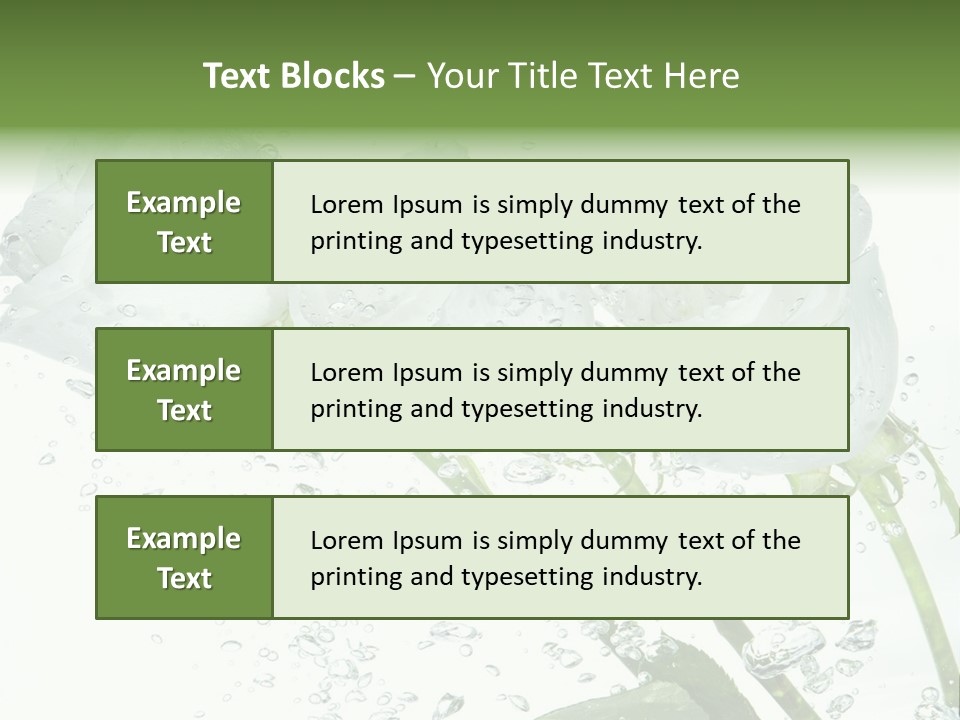 Flower In Water. Creanive Bubbles. White Background PowerPoint Template