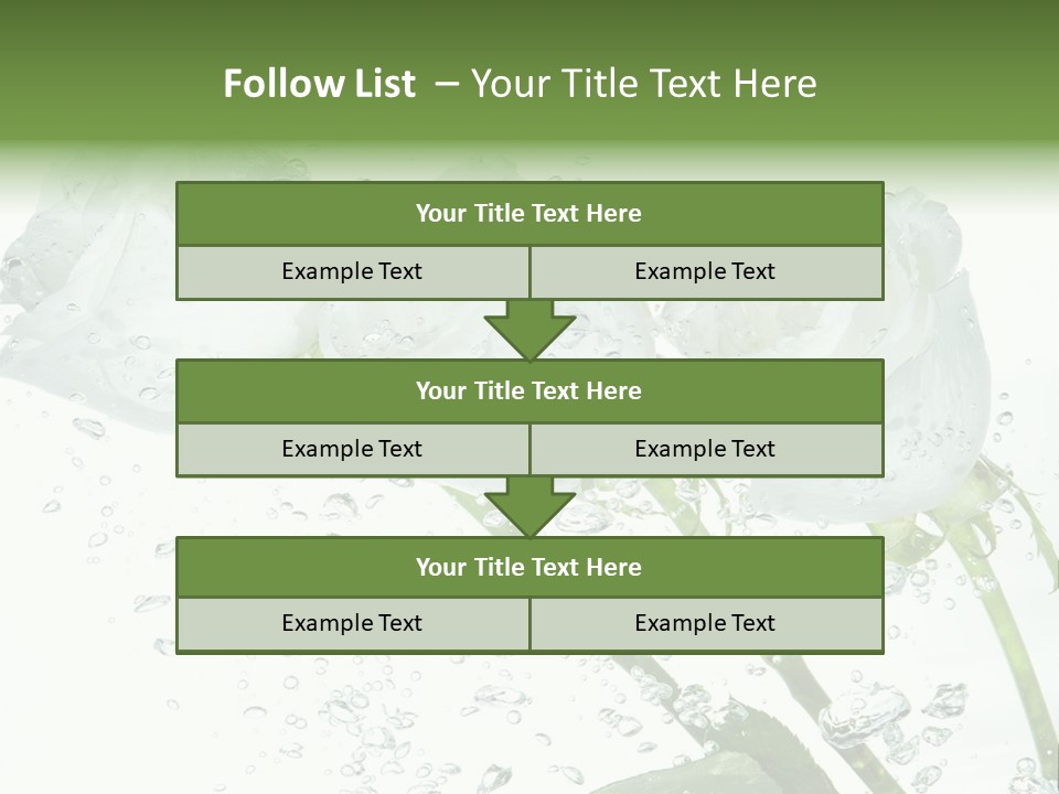 Flower In Water. Creanive Bubbles. White Background PowerPoint Template