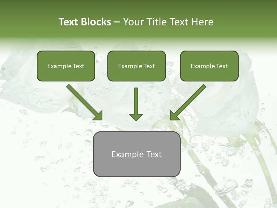 Flower In Water. Creanive Bubbles. White Background PowerPoint Template