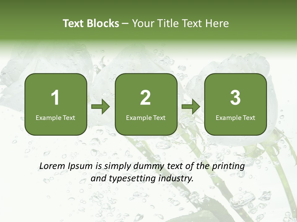 Flower In Water. Creanive Bubbles. White Background PowerPoint Template