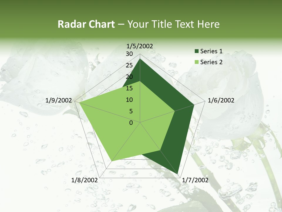 Flower In Water. Creanive Bubbles. White Background PowerPoint Template