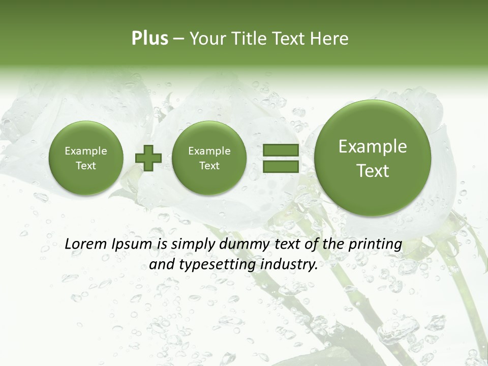 Flower In Water. Creanive Bubbles. White Background PowerPoint Template