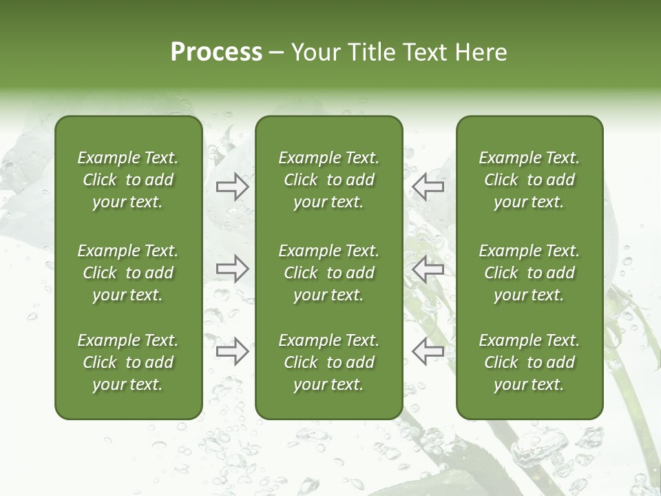 Flower In Water. Creanive Bubbles. White Background PowerPoint Template