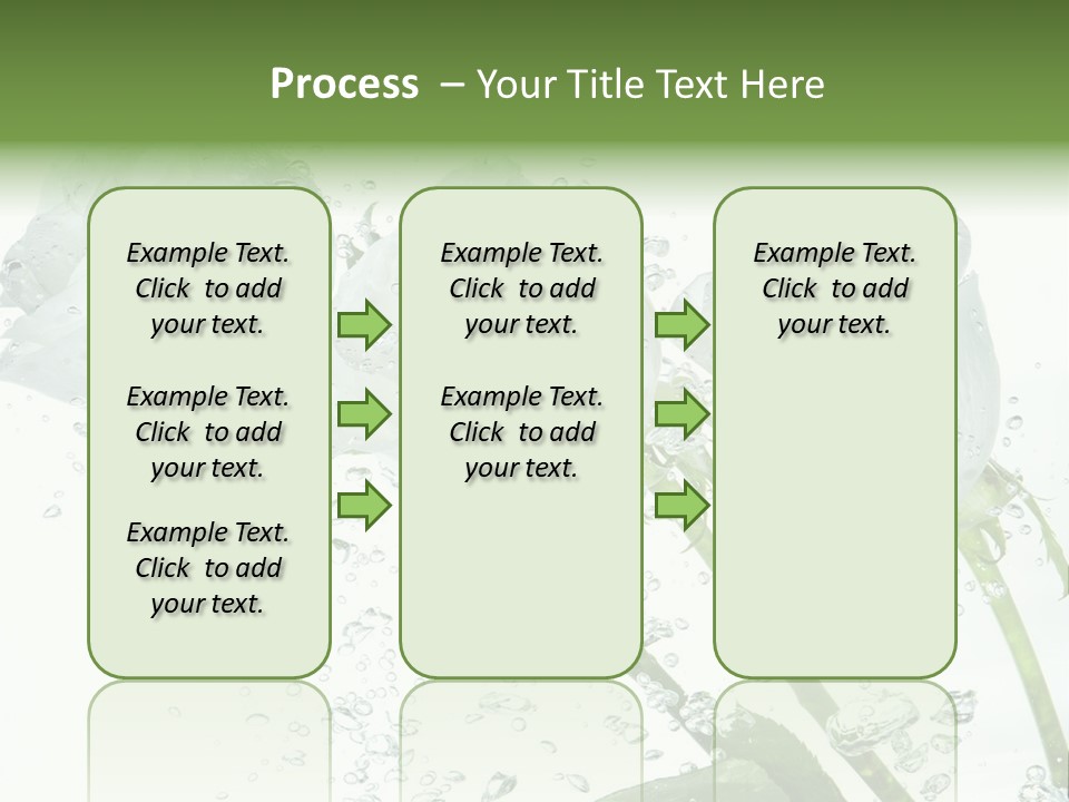 Flower In Water. Creanive Bubbles. White Background PowerPoint Template
