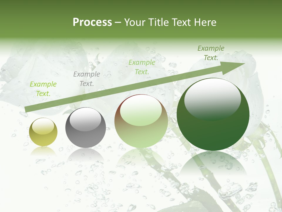 Flower In Water. Creanive Bubbles. White Background PowerPoint Template