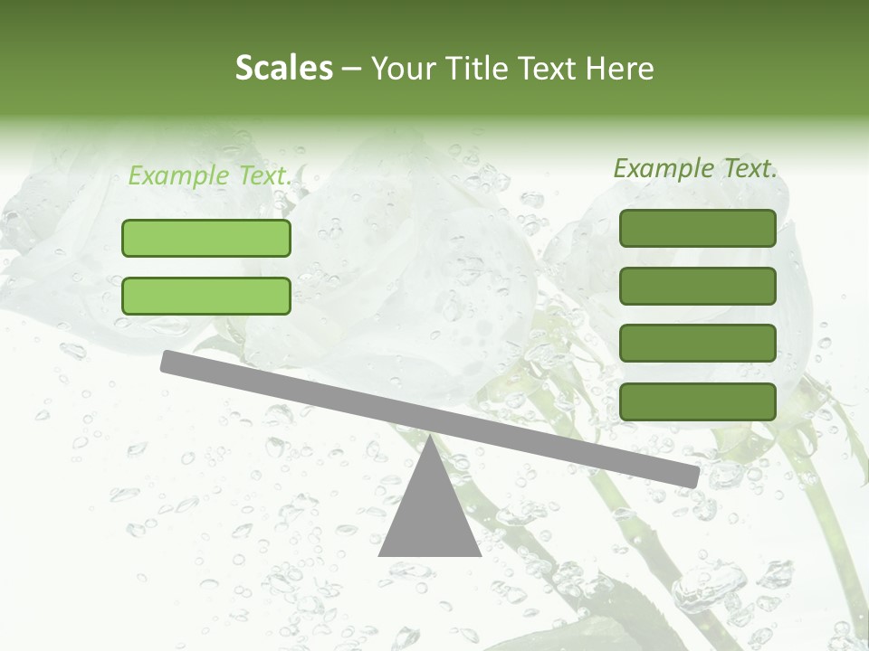 Flower In Water. Creanive Bubbles. White Background PowerPoint Template