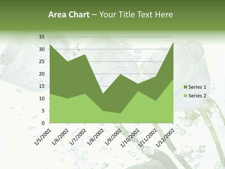 Flower In Water. Creanive Bubbles. White Background PowerPoint Template