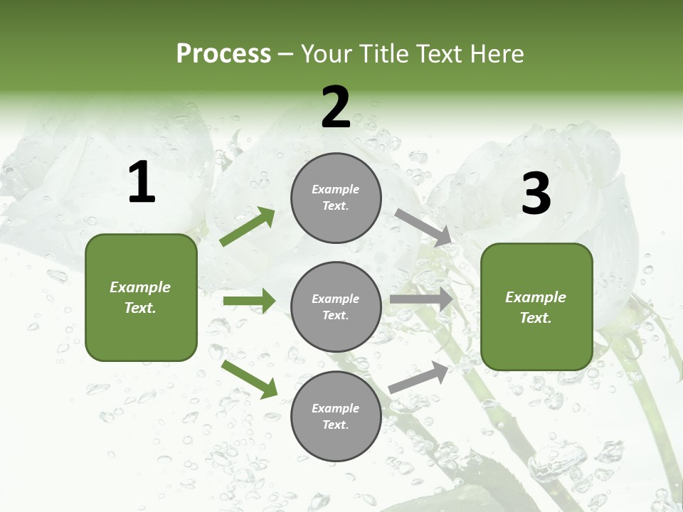 Flower In Water. Creanive Bubbles. White Background PowerPoint Template