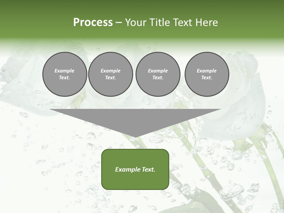 Flower In Water. Creanive Bubbles. White Background PowerPoint Template