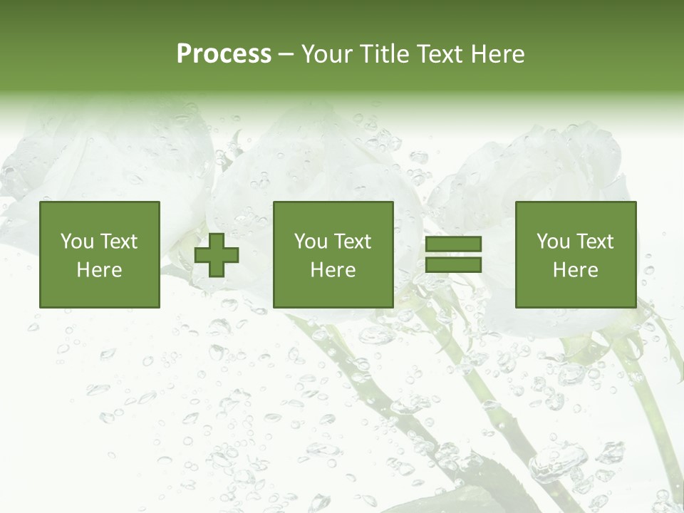 Flower In Water. Creanive Bubbles. White Background PowerPoint Template