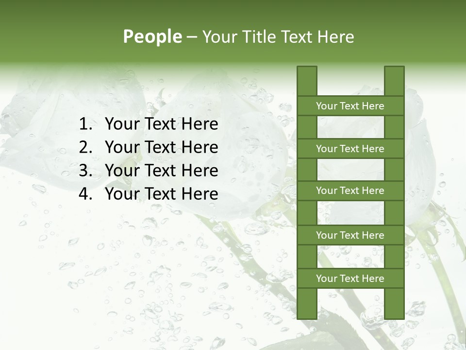 Flower In Water. Creanive Bubbles. White Background PowerPoint Template