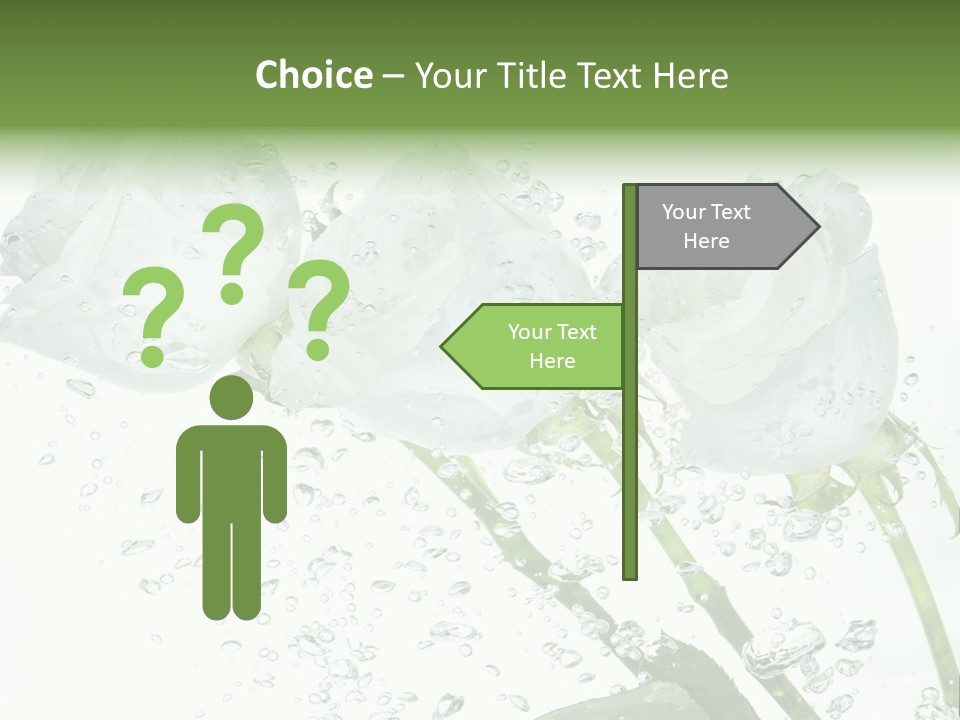 Flower In Water. Creanive Bubbles. White Background PowerPoint Template