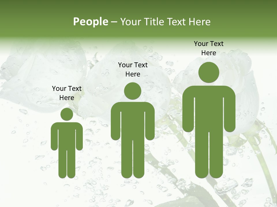 Flower In Water. Creanive Bubbles. White Background PowerPoint Template