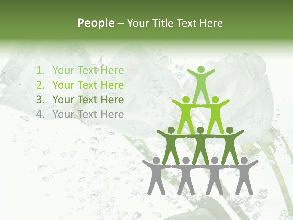 Flower In Water. Creanive Bubbles. White Background PowerPoint Template