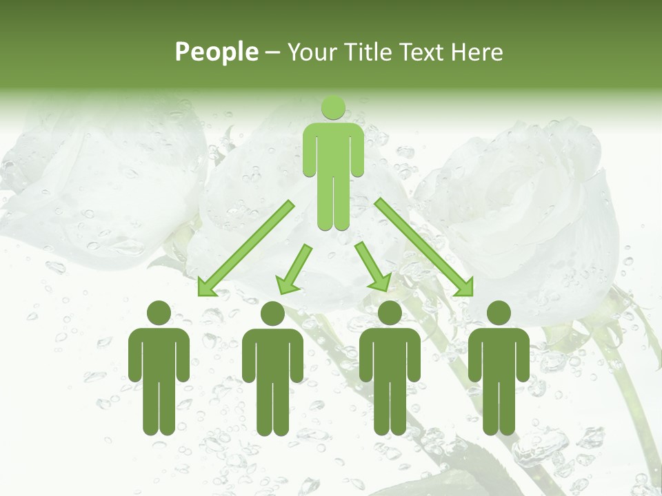 Flower In Water. Creanive Bubbles. White Background PowerPoint Template