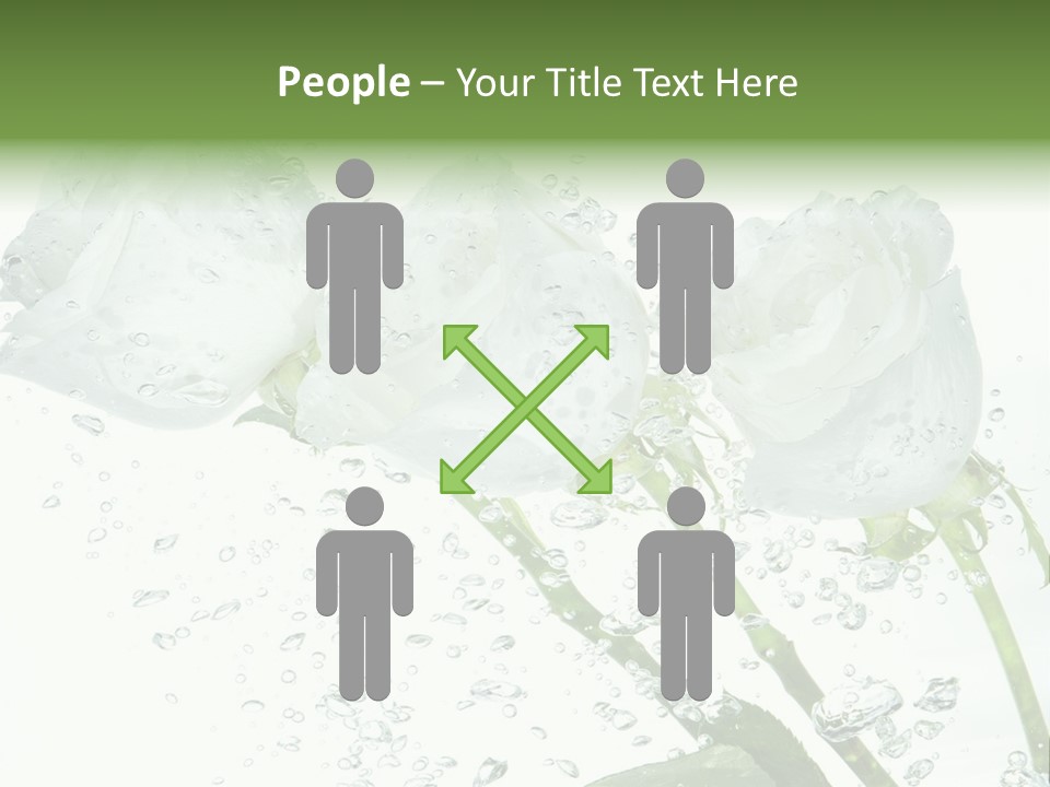 Flower In Water. Creanive Bubbles. White Background PowerPoint Template