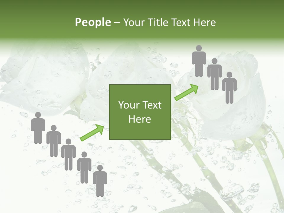 Flower In Water. Creanive Bubbles. White Background PowerPoint Template