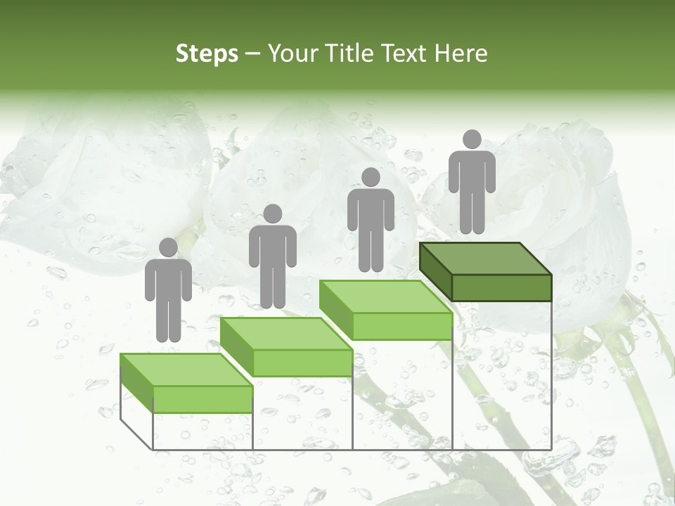 Flower In Water. Creanive Bubbles. White Background PowerPoint Template