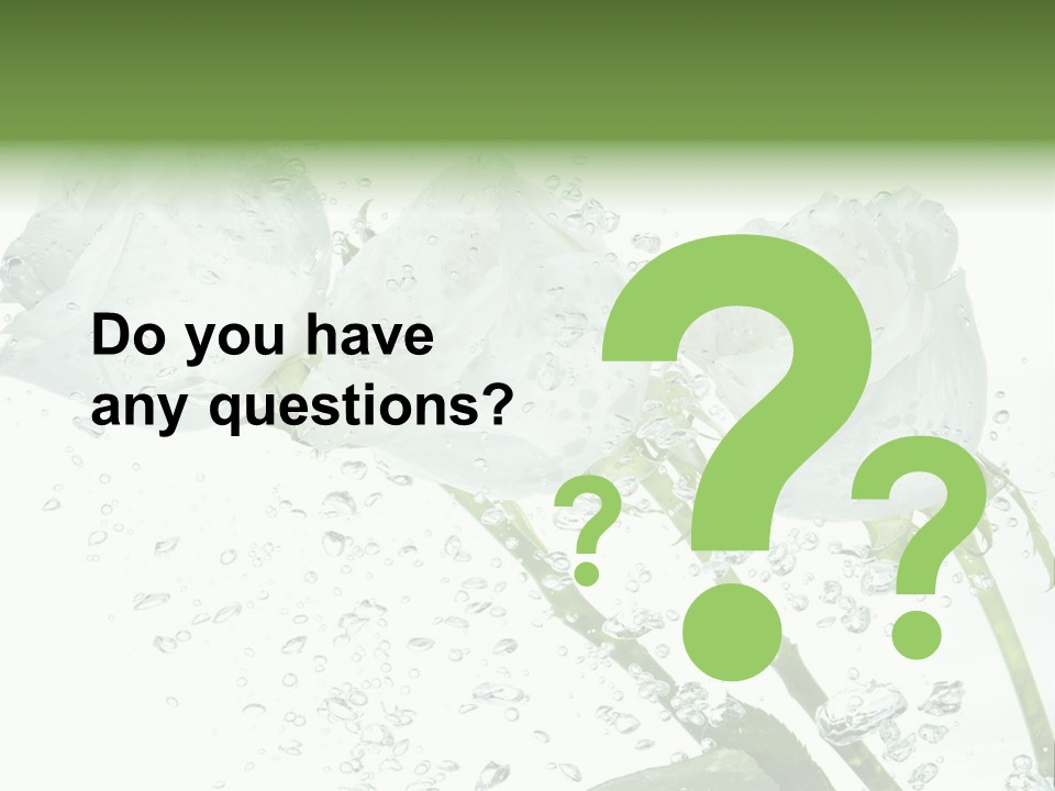 Flower In Water. Creanive Bubbles. White Background PowerPoint Template