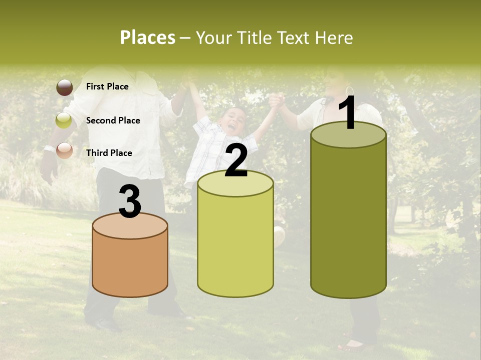 Hispanic Man, Woman And Child Having Fun In The Park. PowerPoint Template