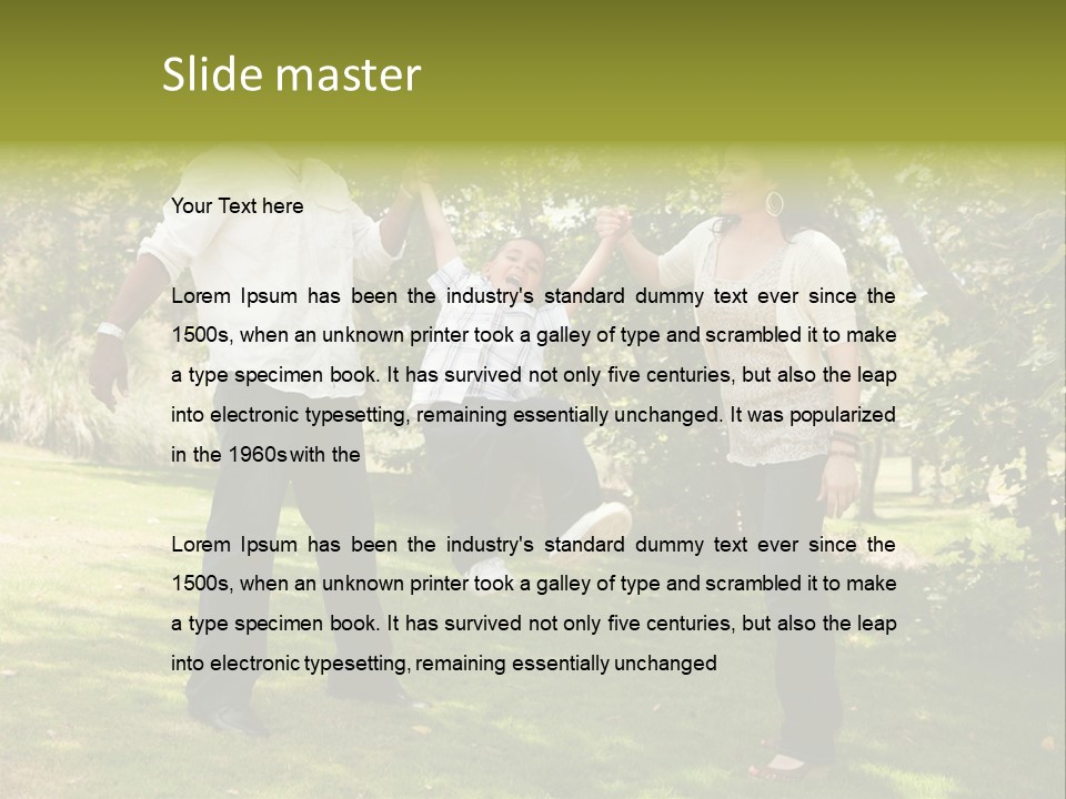 Hispanic Man, Woman And Child Having Fun In The Park. PowerPoint Template