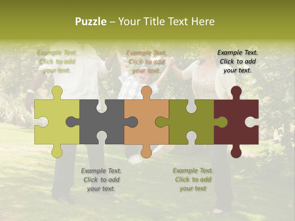 Hispanic Man, Woman And Child Having Fun In The Park. PowerPoint Template