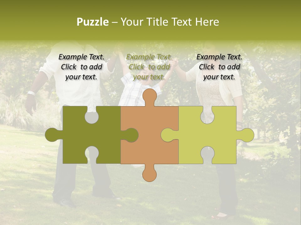 Hispanic Man, Woman And Child Having Fun In The Park. PowerPoint Template