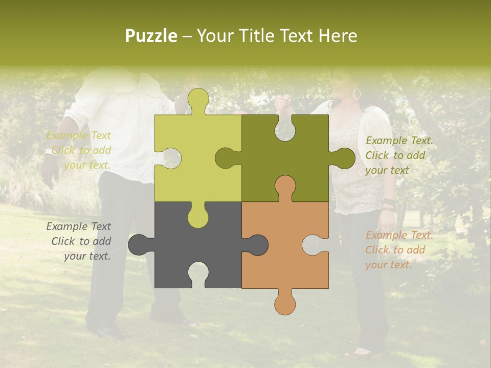 Hispanic Man, Woman And Child Having Fun In The Park. PowerPoint Template