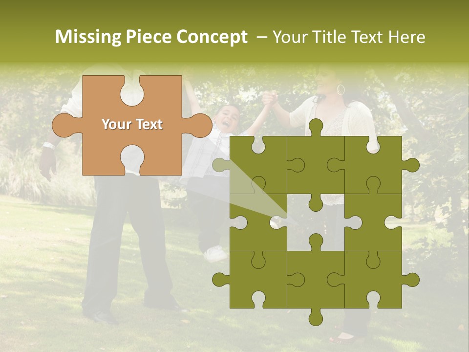 Hispanic Man, Woman And Child Having Fun In The Park. PowerPoint Template