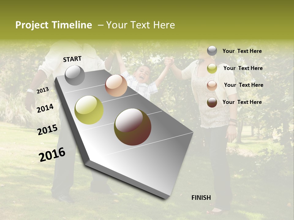 Hispanic Man, Woman And Child Having Fun In The Park. PowerPoint Template