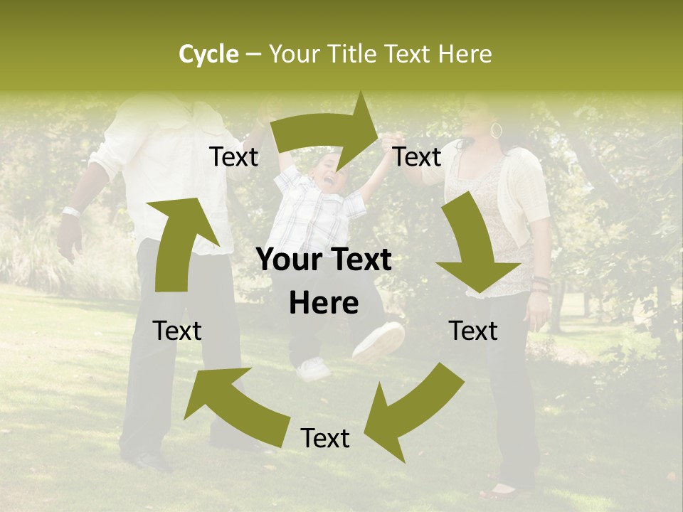 Hispanic Man, Woman And Child Having Fun In The Park. PowerPoint Template