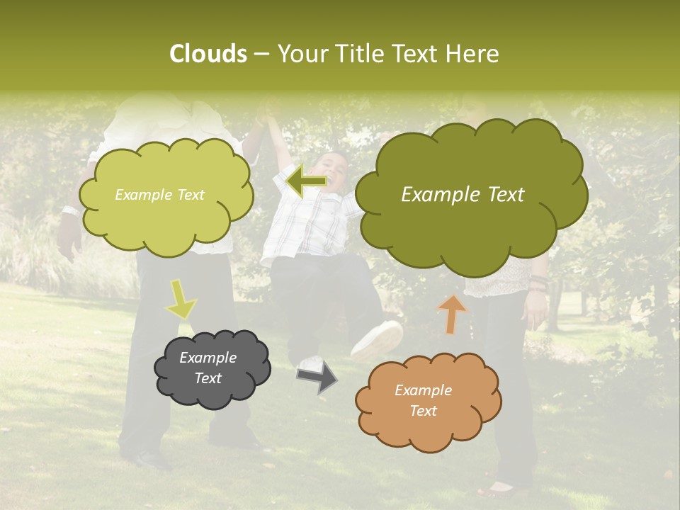 Hispanic Man, Woman And Child Having Fun In The Park. PowerPoint Template