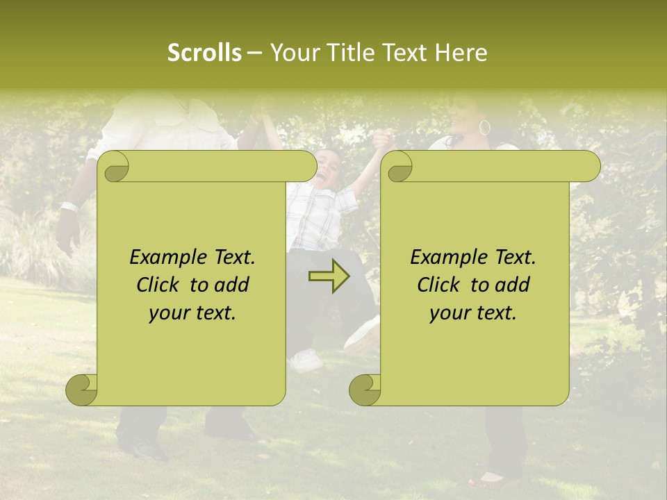 Hispanic Man, Woman And Child Having Fun In The Park. PowerPoint Template