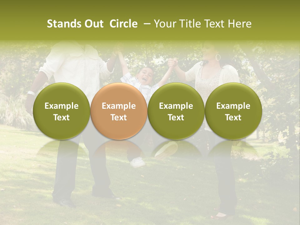 Hispanic Man, Woman And Child Having Fun In The Park. PowerPoint Template