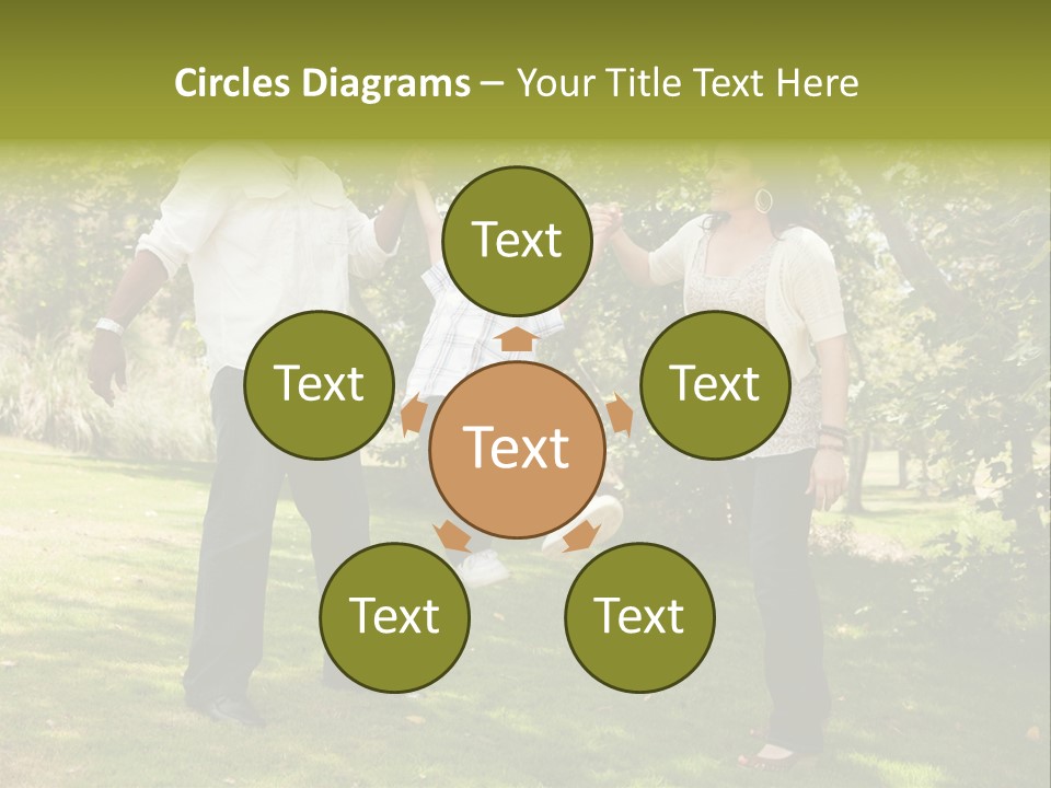 Hispanic Man, Woman And Child Having Fun In The Park. PowerPoint Template