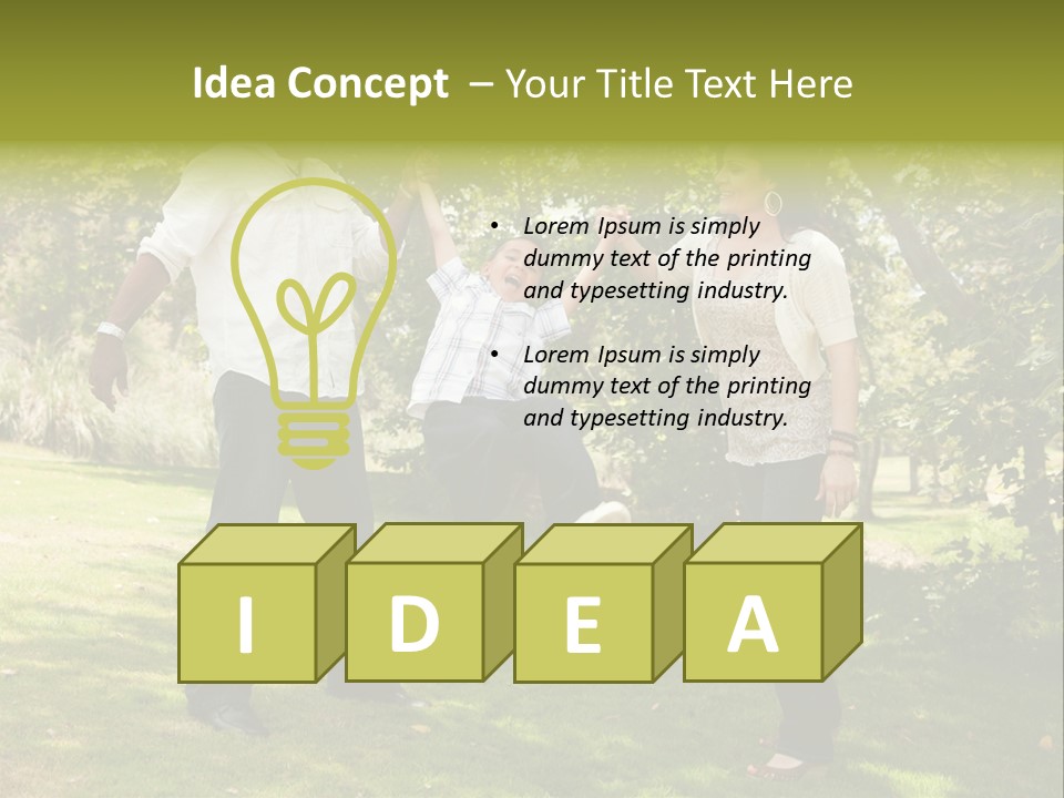 Hispanic Man, Woman And Child Having Fun In The Park. PowerPoint Template