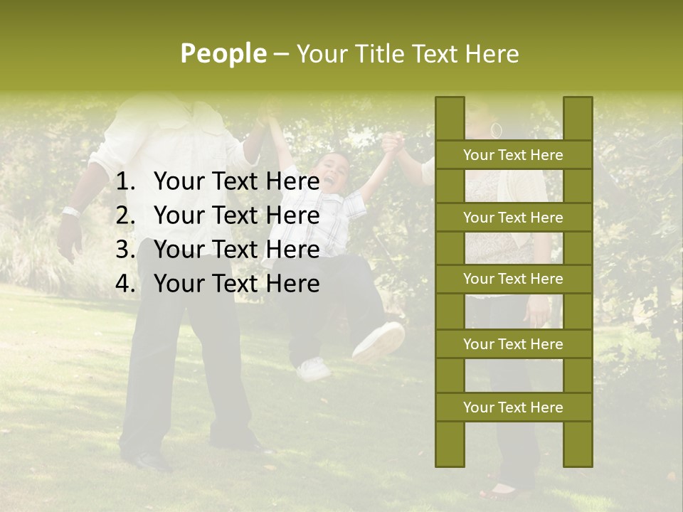 Hispanic Man, Woman And Child Having Fun In The Park. PowerPoint Template