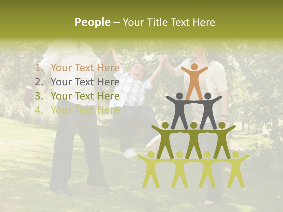 Hispanic Man, Woman And Child Having Fun In The Park. PowerPoint Template