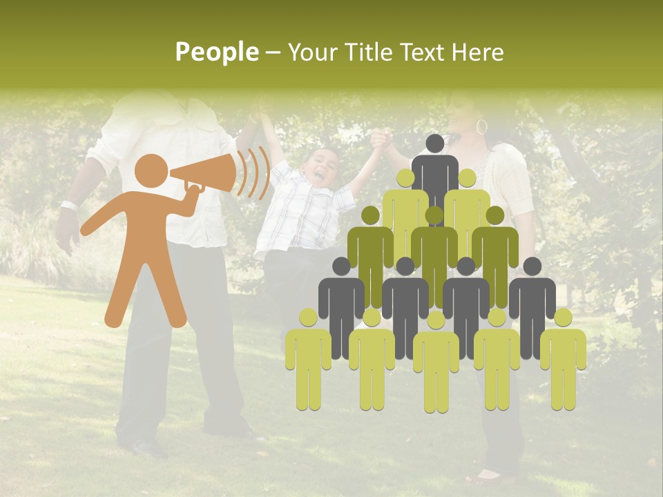 Hispanic Man, Woman And Child Having Fun In The Park. PowerPoint Template