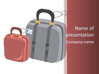 Vector Illustration With Suitcases For Travel PowerPoint Template