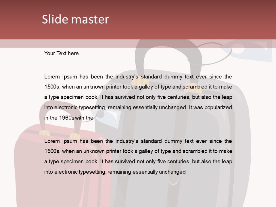 Vector Illustration With Suitcases For Travel PowerPoint Template