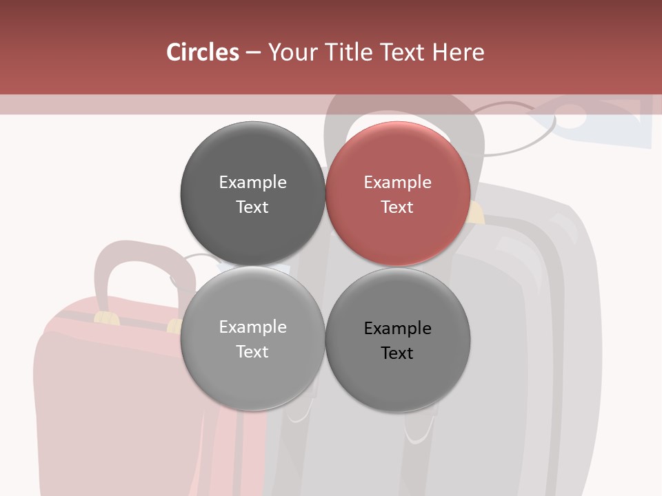Vector Illustration With Suitcases For Travel PowerPoint Template