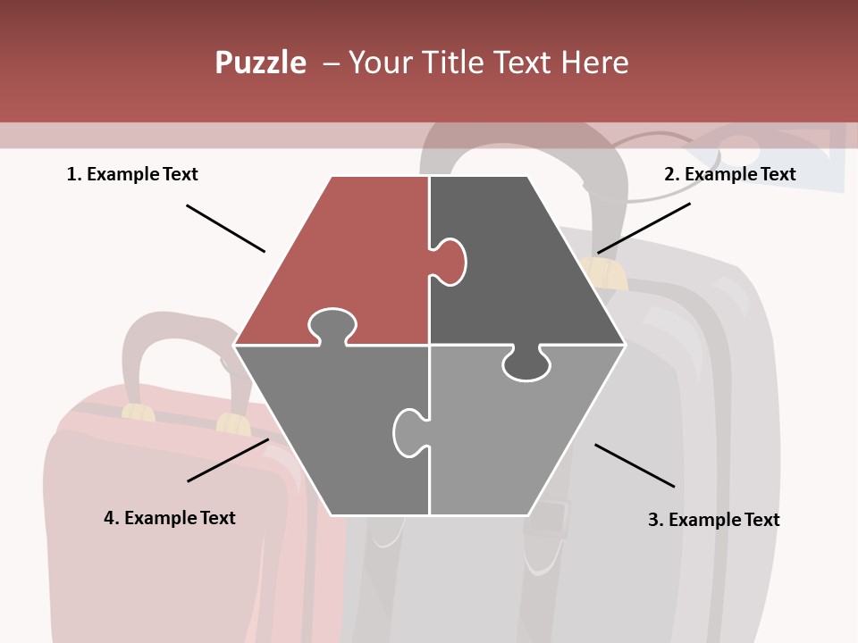 Vector Illustration With Suitcases For Travel PowerPoint Template